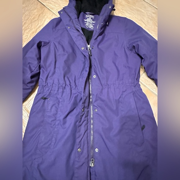 🎉HP!🎉 LL Bean Winter Warmer Jacket Size XS Purple Fleece Lined Hooded Full Zip - Picture 2 of 14